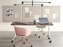 Bureau Marron Foncé et Blanc Structure en Métal Pliant Rectangulaire 160 x 60 cm avec Roulettes Style Moderne