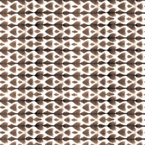 Tissu Bengaline imprimé Motifs marrons sur fond Blanc