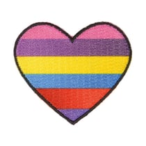 Ecusson thermocollant cœur multicolore 3,5cm x 3,5cm