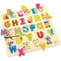 Puzzle abc en bois - abécédaire - 26 pieces - classic world - puzzle a encastrer - 3581