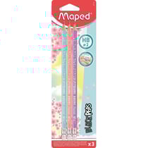 Crayons graphite - HB - Avec embout gomme - Couleurs pastel - Maped
