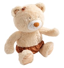 Peluche ours beige avec détails brodés