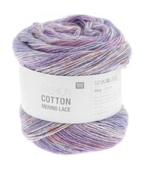 Pelote de Coton et de laine Fashion Cotton Merino Lace - Rico Design 07 Lilas