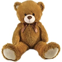 Ours en Peluche Marron avec Noeud +/- 100 cm - PLANET PLUCH - Magnifique ours de 1 metre en peluche douce.
