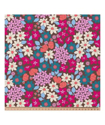 Tissu coton fleuri marguerites de 135 cm de largeur morrisfuchsia vendu par 50 cm