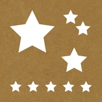 Pochoir en papier Etoiles, 20,3x20,3cm, 2designs, 2 pces