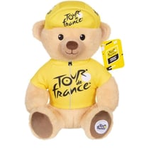 Peluche - Peluche Officielle Ours Tour de France Maillot et Casquette Vainqueur Étape jaune – 24 cm