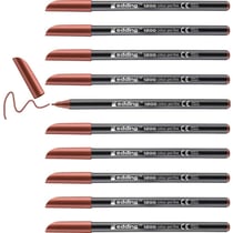 Lot de 10 feutres de coloriage pointe balle 1 mm - EDDING - Marron - 1200