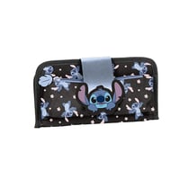 Trousse Scolaire Pliable Stitch Disney Noire Fleurie