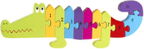Puzzle crocodile en bois les chiffres 30 cm 11 pieces - jeu educatif