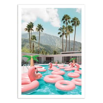 Affiche 30x40 cm - Flamingo pool party - Gal Design
