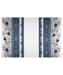Tissu coton nappe placé de 160 cm de largeur montmirailpetrole vendu par 50 cm