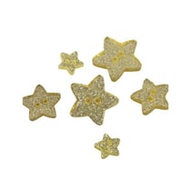 Lot de 3 boutons étoile pailleté or