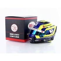 Mini casque miniature de collection - MINI HELMET - Oliver Bearman Haas F1 2025 - 1/2 Échelle - Bleu/Jaune