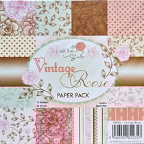36 papiers fantaisis assorties 15.2 x 15.2 cm Wild Rose Studio VINTAGE ROSE