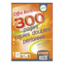Copies doubles - A4 - Grands carreaux - Perforées - 300 feuilles - Clairefontaine