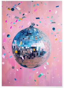Affiche Boule Disco Pop Art | A3 : 29,7x42cm