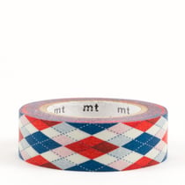 Masking tape - losange rouge (argyle red) - 7 m x 15mm