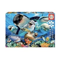 puzzle 100 pieces selfie sous l'eau - Educa Borras - Bleu