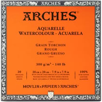 Bloc - Peinture aquarelle - 20x20cm - 300g - 20 feuilles - Grain torchon - Arches