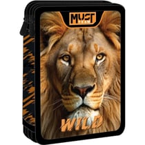Trousse garnie Must Lion Wild 21 CM - 2 compartiments