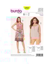 Patron Burda 6969 Robe et haut taille n°FR 34-46