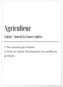 Affiche Définition Agriculteur | A3 : 29,7x42cm
