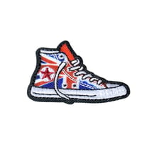 Lot de 3 écussons thermocollants baskets drapeaux Royaume Uni 4,3cm x 3,1cm