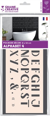 Pochoir 15 x 40 cm Alphabet n°4