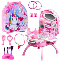 Coffret Vanité 2 En 1 Licorne Rose Avec Accessoires