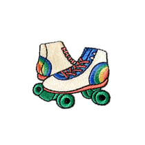 Ecusson thermocollant esprit seventies roller 4cm x 4cm