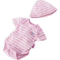Body rose et blanc avec bonnet baby born - habit poupee 43 cm - zapf creation (02)