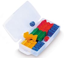 Boite 16 petits chevaux en bois et 2 des - pions - jeujura - 8982 - accessoire jeu de société