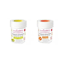 2 colorants alimentaires en poudre - orange-vert citron