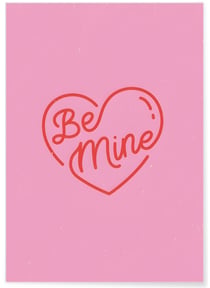 Affiche Be Mine Coeur rouge | A3 : 29,7x42cm