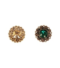 Lot de 6 boutons strass vert sapin