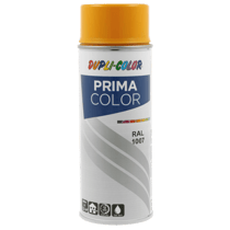 Bombe de peinture acrylique - Jaune chrome - RAL 1007 - Brillant - Tous supports - Prima Color - 400ml