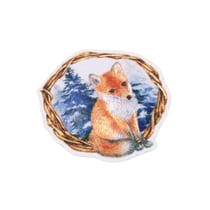 Lot de 3 écussons thermocollants forêt renard 5,7cm x 5,5cm