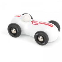 Petite voiture en bois streamline blanc
