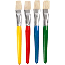 Pinceaux pour enfants, L : 19 cm, L : 20 mm, Plat, 4 pièces/ 1 Pq.