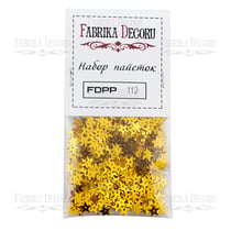 Sequins plats troués embelissements décoration Fabrika Decoru forme étoile 7 mm DORE 112