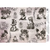 Feuille papier calque, papier velin scrapbooking Fabrika Decoru 30 x 42 cm PERSONNAGE RETRO 263