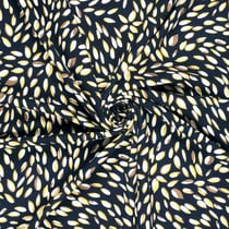 Tissu jersey Milano maille lourde Ponte di Roma Fleuris sur fond Bleu marine