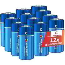 AgfaPhoto Piles Baby C LR14 Alcalines PLUS (1,5V, Lot de 12) – Longue Durée de Vie – Idéales pour Appareils Ménagers, Lampes de Poche, Jouets et Plus – Performance Fiable et Constante