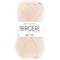 Pelote de laine - Rose dragée - 100% coton bio - 3mm - Tricot et crochet - Bergère de France