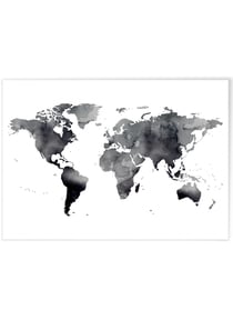 Poster Carte du monde noire | A3 : 29,7x42cm