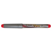 Lot de 12 stylos plume jetables PILOT V-Pen - Encre rouge - Pointe moyenne 0,4 mm - Non rechargeable