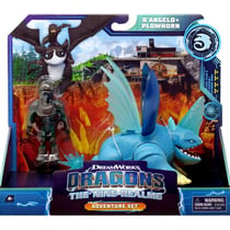 Dragons et les neuf royaumes : bissocorn et d'angelo - dragon gris et son dresseur - dragons dream works - spin master - 20140451