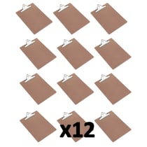 Lot de 12 porte-blocs Rigide Clipboard Marron