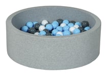 Piscine à balles blanc, bleu clair, gris - 200 balles